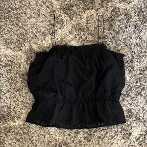 Lulus Black Ruffled Crop Top